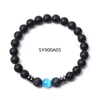 8mm Black Matte Stone Beads Bracelet Blue Eye Agates Hematite Beads Bracelet for Women Men Buddha Energy Yoga Jewelry