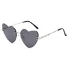 Sunglasses Korean Style Solid Color Sunglass Fashion Chic Metal Mirror Leg Eyewear Frameless Heart Shaped