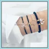 Perlé 5 Pcs Bracelet En Couches Ensemble Empilable Wrap Bracelet Perles Réglables Pierre Naturelle Lien Chaîne Pour Femmes Filles Drop Delivery Jewe Dhry2