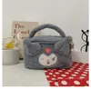 4 Styles Filles Fuzzy Cosmétiques Sac À Main Fille Kuromi Melody Casual Zipper Princesse Accessoires sacs grande Capacité