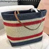 designer women's Summer new straw bag splicing shoulder bag large capacity Tote bag beach women's bag