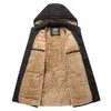 Men's Down 2023 Winter Autumn Men Thick Warm Fleece Hooded Parkas Big Pockets Casual Coat Thicken Long Jackets Size 8XL