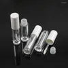 Storage Bottles 100pcs 5ml Transparent Lipgloss Packing Containers White Cap Lip Gloss Glaze Clear Wand Tubes Makeup Eyeliner Refillable