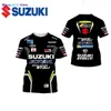 Męskie koszulki wiosna i jesień 2023 Nowy popularny koszulka Suzuki 3D Printing Sports Motocyk