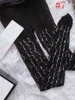 Tasarımcı Tayt Çorapları Kadın Tayt Lüks Çoraplar Tam Harfler Streç Net Stocking Bayanlar Düğün için Seksi Siyah Külotlu Çekme P237H