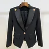 Womens Suits Blazers High Quality Est Designer Blazer Jacket Womens Single Button Satin Collar Blazer 230228