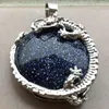 Pendant Necklaces Unakite Lapis Lazuli Tiger Eye Opal Blue Sand Goldstone Aventurine Crystal Howlite Dragon 1pcs WB896