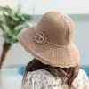 Breda brimhattar 2022 Summer Women's Wide Brim Beach Fisherman's Hat Sun Hat Fashion Floppy Chapeu Feminino Foldbar Visor Cap Anti-UV Straw Hat G230227