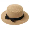 Geniş Memlu Şapkalar Hasır Şapka Kadın Yaz Plajı Bayanlar Günlük Düz Brom Bowknot Panama Nefes Alabilir Fashbreatable Moda Güneşi Kadınlarda
