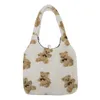 الأكياس المسائية النساء Lamb Like Like Fabrict Counter Canvas Canvas Fluffy Bear Handbags سعة كبيرة لينة من الفتيات التسوق