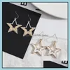 Charme Simple Star Shape Inspired Metal Frame Charms Boucles d'oreilles pour les femmes Gentiz-les-oreilles Boutique Cadeaux de Noël Tibetan Sier Gold Dro DH4DH