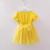 Meisje jurken babykleding jurk casual massieve kanten patch Koreaanse zomer katoen schattig mooie kleding kinderen kinderen