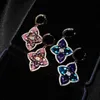 Dangle Earrings & Chandelier Korea Sweet Cute Flower Crystal Temperament Geometry Shiny Zircon Statement For Women Girl Pendientes