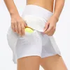 Femmes ll sport yoga jupes shorts de tennis solide golf golf anti-exposition fiess jupe courte 6 couleurs s