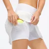 Ll kvinnor sport yogakjolar tennis shorts fast färg veckad golf kjol anti exponering fitness korta 55 färger