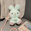 Sac à dos en peluche de lapin pelucheux de dessin animé pour femmes, sac à bandoulière de poupée, sacoches en peluche de lapin