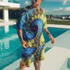 Men's Tracksuits Summer Casual Tshirt Set Beach Pants 2-Piece Creative 3D Visual Pattern Street SuitMen's