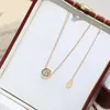 S5ib Pendant Necklaces Luxury Designer Letter Chain 18k Gold Plated Ball Pearl Crysatl Rhinestone Brand Double Necklace for Women Wedding P