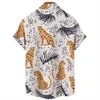 Chemises décontractées pour hommes chemise à imprimé animal mâle hiphop hawaïen chemise ample à manches courtes Harajuku streetwear surdimensionné vêtements décontractés Z0224