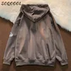 Femmes Hoodies Sweats Lâche Zip Up Femmes Grunge Punk À Capuche Vestes Y2k Vêtements Automne Hiver Vintage Lettre Imprimer Pardessus 230228