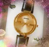 Orologio Kadınlar İzler 38mm Deri Kayış Yuvarlak Moda Eşleştirme Kol saati Montre De Luxe Lady Quartz Saat