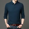 Herren Polos Poloshirt Männer Baumwolle Langarm Poloshirts Männliche klassische feste Farben Slim Fit T-Shirt Homme Männer Kleidung 230228