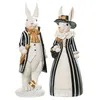 Dekorative Objekte Figuren Pastoral Kaninchenfamilie Dekoration Schlafzimmer Wohnzimmer Veranda Home Ornamente Schwarz Gold Ostern Bunny Res 230227