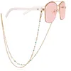 Mode cristal lunettes de soleil chaînes ronde perlée lunettes chaîne visage-masque titulaire lunettes chaîne masque longe femmes bijoux