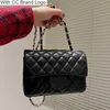 CC märke axelväskor klassiska klaff retro kvinnor axelväska kaviar lambskin två slags material quiltade crossbody designer väska mini lyx plånbok kort