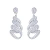 Encanto de lujo AAA Zirconia cúbica Oro Forma de serpiente Diamante Diseñador Pendiente para mujer Fiesta Cobre plateado Plata Sudamericana Novia Boda Pendientes colgantes Regalo