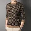 Men's Sweaters Top Grade Fashion Brand Knit Pullover Crew Neck Trendy Mens Luxury Designer Jumper Korean Plaid Sweater Casual Men Clothing 230228