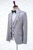 Ternos masculinos Blazers Siliweya 2023 Chegada Homem de casamento cinza Tuxedo para o noivo Satin lapela Groomsmen Man Jacketpants 230227