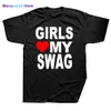 T-shirts hommes Girls Love My SWAG Funny Vintage Coton Summer Hommes Nouveauté Streetwear T-shirt Femmes Casual Streetwear Taille Top Tee 0228H23