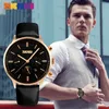 Zegarki modowe zegarki na rękę Men kwarc biznesowy 30 m wodoodporna swobodna skórzana marka zegarek Relogio Masculino 9117WristWatchesWristWatches th