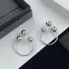 Orecchini pendenti in argento dal design semplice, orecchini per le donne, orecchini a cerchio di marca Eardrops, con timbro con scatola