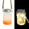 Wholesale 15oz 450ml Sublimation Glass Mason Jars With Rope Mason Wide Mouth Glass Mug Colored Gradient Frosted Z11