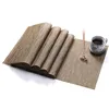 Tabell Runner Solid Color PVC Vinyl Set Bamboo Mönster Värmebeständiga mattor Dekoration Tillbehör Hem Tyg 230227