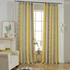 Rideau Slow Soul Bleu Jaune Orange Coton Tissu Jacquard Moderne Simple Feuilles Rideaux Pour Salon Chambre