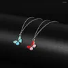 Dangle Boucles D'oreilles Doux Acrylique Couleur Papillon Collier Raffiné Élégant Mujer Cadeau 2023 À La Mode Pour Les Femmes Longue Chaîne Sauvage Pendentif Résine Insecte