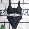 Bikini nero da donna con logo del marchio Costume da bagno sportivo Canotte intimo per donna Costumi da bagno divisi