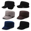 Beralar Kış Sıcak Pamuk Askeri Kapaklar Kulak Şapkası Ayarlanabilir Şapka Gorras Cadet Stil Ordusu Claasic Vintage Flep Top