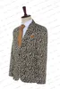 Men's Suits Blazers 2023 Fashion Casual Boutique Business Leopard Printed Lapel Dress Wedding Groom 2 Pieces SetJacketPants 230227