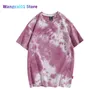 Męskie T-shirty krawat barwione kolorowe harajuku street moda krótka shirt t-shirt mężczyźni kobiety unisex letnie bawełniane koszulki oversize casualne codzienne zużycie 0228h23