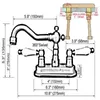 Badezimmer-Waschtischarmaturen, antikes rotes Kupfer, 10,2 cm, mittig eingestelltes Messing-Küchengefäß, zwei Löcher, Becken, drehbarer Wasserhahn, Doppelgriffe, Wasserhahn Arg048