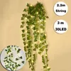 장식용 꽃 2m 아이비 잎 30LED 화환 갈랜드 조명 가짜 인공 식물 배터리 전원 구리 구리 라이트 웨딩 홈