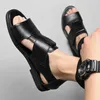 Pantoufles Nouveau Design hommes Rome sandales en cuir mode sandales noir hommes chaussures d'été confortable gladiateur sandales livraison directe 38-47 Y2302