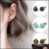 car dvr Stud Natural Gem Stone Quartz Crystal Tiger Eye Round Beads Earrings Simple Ear Handmade Making Jewelry Women Earring Drop Delivery Dhx5I