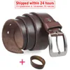 Bälten Medyla Men Top Layer Leather Casual Belt Belt Vintage Design Pin Buckle äkta läderbälten för män Original Cowhide Z0228