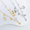 Necklace Earrings Set 316L Stainless Steel Tree Of Life Round Pendant Necklaces Bijoux Collier Elegant Women Girl Jewelry Gifts