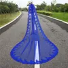 2023 New Royal Blue 3 Meters Bling Sequins Lace Long Cathedral Wedding Veil Colorful Bridal Veil with Comb